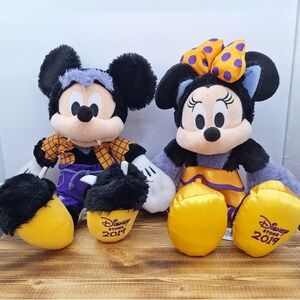 Disney Mickey and Minnie Plush Toys - Black, Yellow, Purple